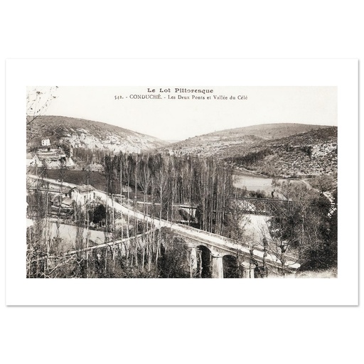 Le Lot pittoresque- Conduche - Les deux ponts et Vallee Du Cele