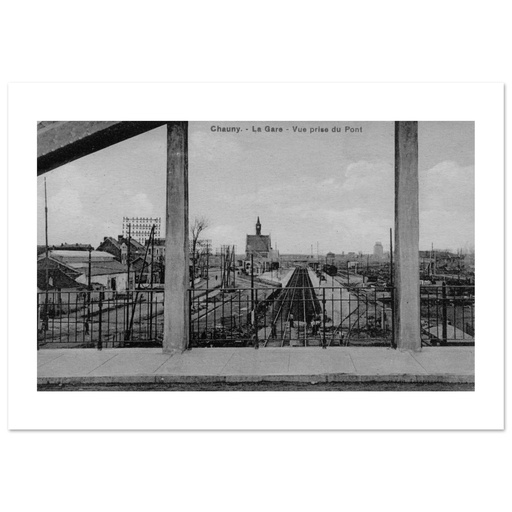 Chauny - La gare-Vue prise du Pont