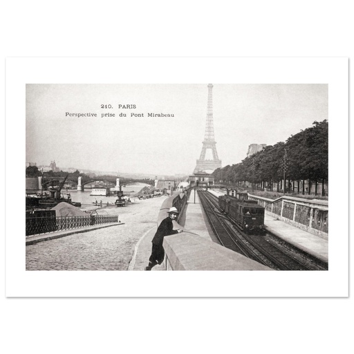 Paris - Gare des Invalides, prespective prise du pont Mirabeau