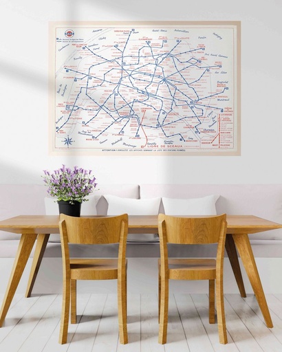 [233227] Affiche plan de métro RATP 1962
